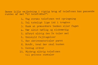Vejledning med 10 telefonbud