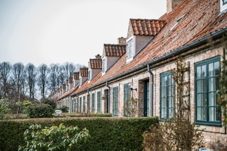 Facade Af Lave Gamle Rækkehuse